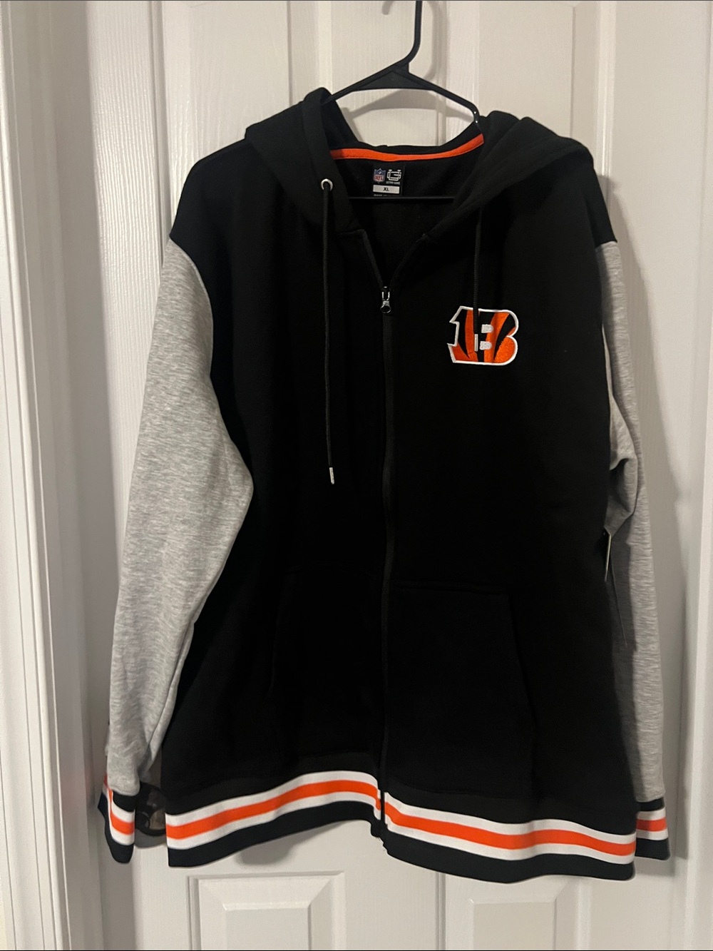 NFL Cincinnati Bengals Black, Gray & Orange Zip-Up Hoodie